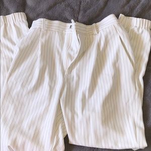 uniqlo white pinstripe pants